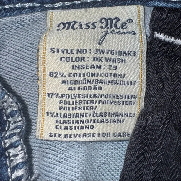 Miss Me Signature Ankle Skinny Jeans 29 Bling Pocket Mid Rise Stretch Y2K - Picture 9 of 10